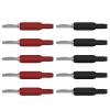 10PCS 4MM Copper Nickel Plated Banana Can be Connect Test Probes for Speaker AmplifierJ.10023(5 red 5 Black) view 2
