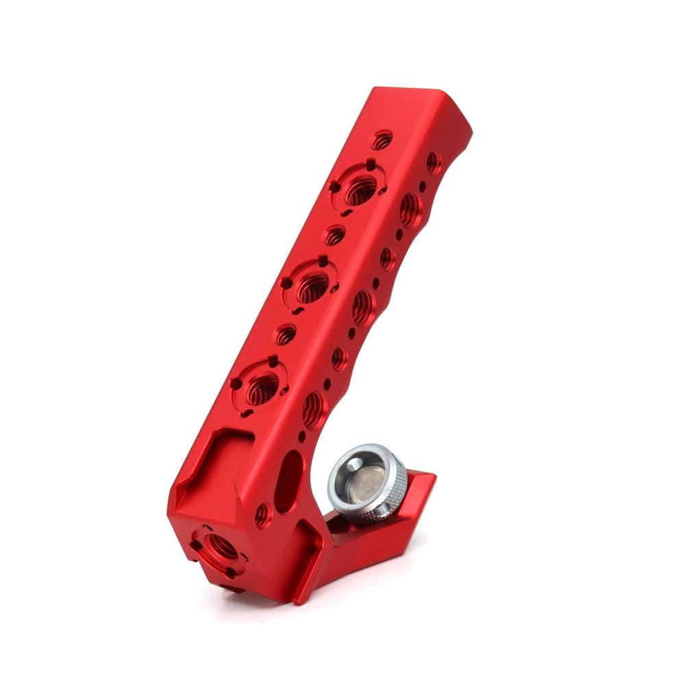 SZYingXian 3/8 Fixed Screw Camera Top Handle for ARRI Grip for Camera Cage, Universal Video Rig with Cold Shoe Adapters for DSLR Camera with Microphone/LED Light/Monitor (Red)