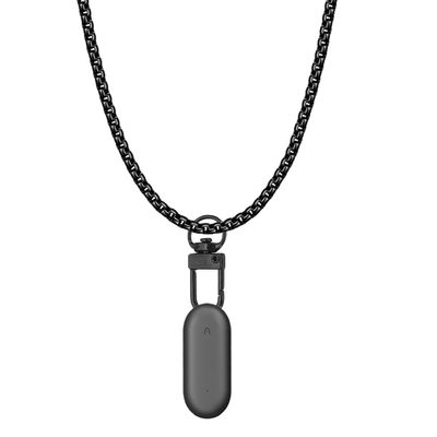 HonLanful Neck Strap Compatible with PLAUD NotePin AI Voice Recorder Necklace Accessories Metal Stainless Steel for Women Men (black)