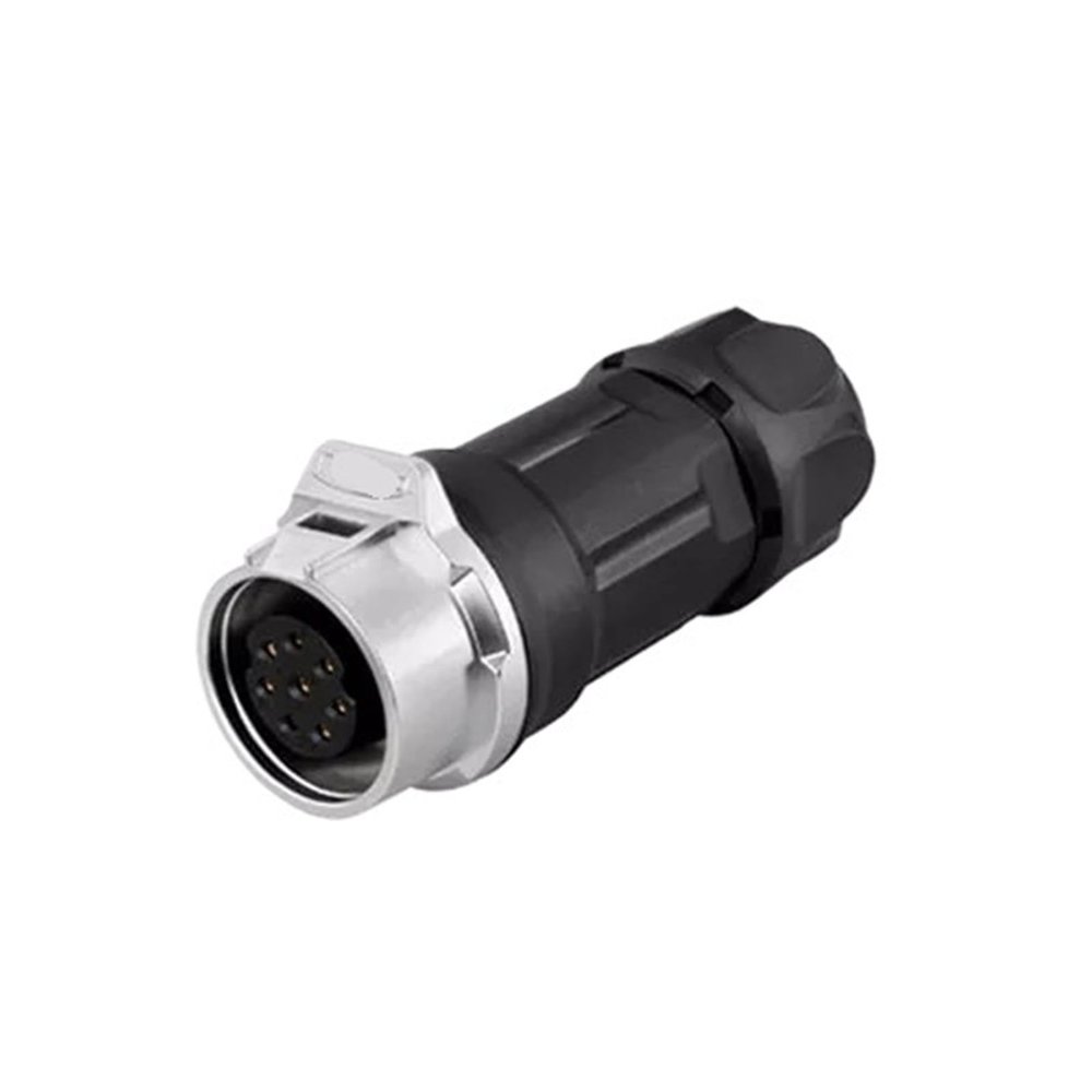 8-pin M16 size power signal connector female base waterproof IP67