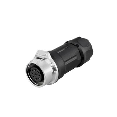 9-pin M16 size power signal connector female base waterproof IP67