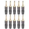 10pcs/5pairs Gold Plated Pure Copper Banana Plugs Speaker Adapter Screw Speaker Audio Connectors(10 Black) view 2