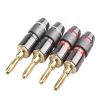 10pcs/5pairs Gold Plated Pure Copper Banana Plugs Speaker Adapter Screw Speaker Audio Connectors(10 Black) view 3