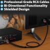 Cyberguys! RCA Audio Cable, 2RCA to 2 RCA Cables Car Audio Male to Male, Shielded Cables with Braided Jacket and Gold-Plated Connectors  for Home Theater, Car, Amplifier, Speaker, 15ft view 2