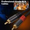 Cyberguys! RCA Audio Cable, 2RCA to 2 RCA Cables Car Audio Male to Male, Shielded Cables with Braided Jacket and Gold-Plated Connectors  for Home Theater, Car, Amplifier, Speaker, 15ft view 3