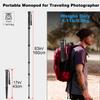 Koolehaoda Camera Monopod, 63" Aluminum Portable Travel Monopod Photography Stick with Phone Stand Walking Stick Handle for Canon, Nikon, Sony, Video Camcorder, DSLR, Easy to Carry view 2