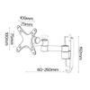 CHENWMZ Monitor Bracket arm, TV Hanger Wall-Mounted Aluminum Alloy Telescopic Bracket, Suitable for 13-30 inch TV, Maximum Load-Bearing 18kg, Maximum Distance 100x100mm TV Rack view 2
