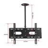 Adjustable 360 Swivel Ceiling TV Mount, Tilt Bracket for 32-70" LCD & Curved TVs, Max 600x400mm, Perfect for Home Theater & Space-Saving Solutions view 2