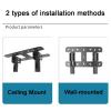 CHENWMZ Universal TV Stand, Fits 60-100 Inch TV Stand Bracket - Ceiling TV Mount Bracket, Adjustable Tilt TV Ceiling Mount, with Loading 100kg/220 Lbs (Black) view 4