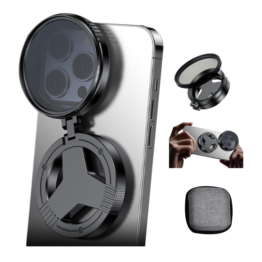 52mm Phone Lens CPL Polarizer Filter for iPhone,Samsung and Other Smart Phones,Retractable Magnetic Mount Adapter, HD Multi-Coated SLR Lens Grade Optical Glass, Phone Lens Accessories
