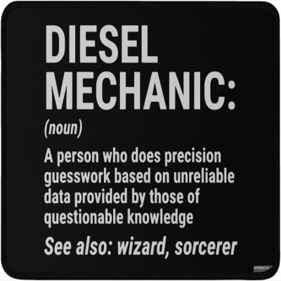 Diesel Mechanic Funny Definition Mouse Pad, Black, Anti-Slip Rubber Base, Washable, 9.5x7.9 Inches Mechanical Engineering Mousepad
