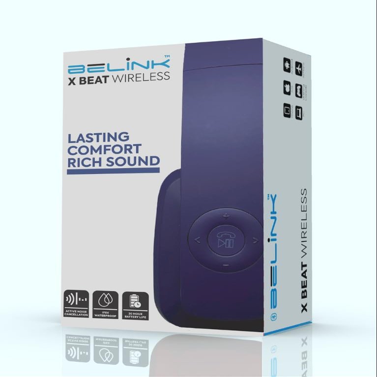 BeLink X Beat Wireless Foldable Headphones Limited Blue