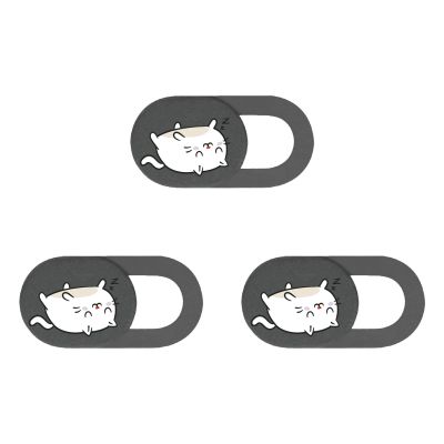 BUBEFSKD 3pcs Camera Covers Webcam Slide Web Privacy Protector Sticker Cartoon Kitten for Laptop Phone Camera Cover