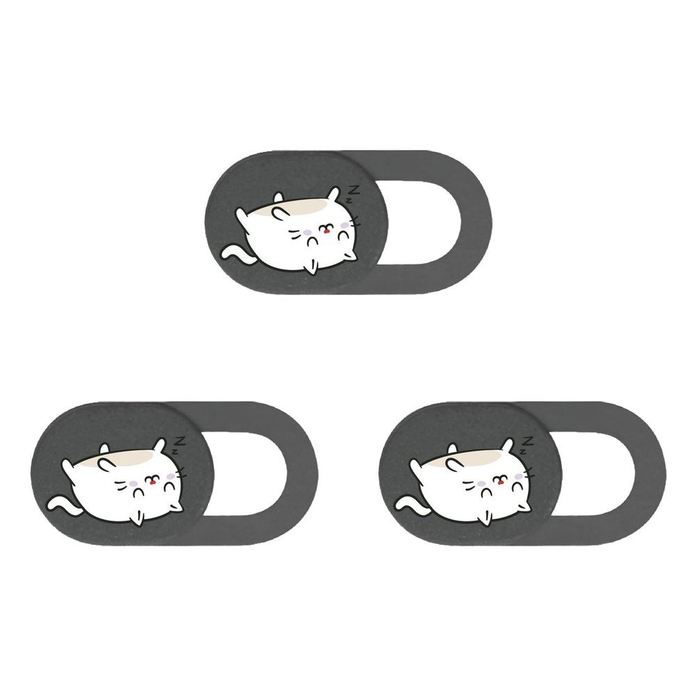 BUBEFSKD 3pcs Camera Covers Webcam Slide Web Privacy Protector Sticker Cartoon Kitten for Laptop Phone Camera Cover