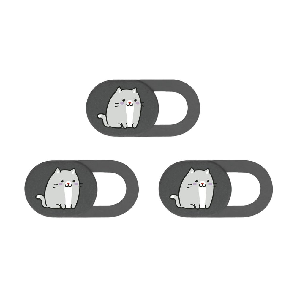 BUBEFSKD 3pcs Camera Covers Webcam Slide Web Privacy Protector Sticker Cartoon Kitten for Laptop Phone Camera Cover