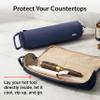 KUSSHI Travel Hair Tools Case - Heat Resistant, Machine Washable Neoprene Hair Accessories Case For Hot Tools, Flat Irons and Airwrap-Style Tools (Navy/Khaki) view 3