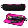 KUSSHI Travel Hair Tools Case - Heat Resistant, Machine Washable Neoprene Hair Accessories Case For Hot Tools, Flat Irons and Airwrap-Style Tools (Black/Pink) view 1