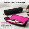 KUSSHI Travel Hair Tools Case - Heat Resistant, Machine Washable Neoprene Hair Accessories Case For Hot Tools, Flat Irons and Airwrap-Style Tools (Black/Pink) view 3