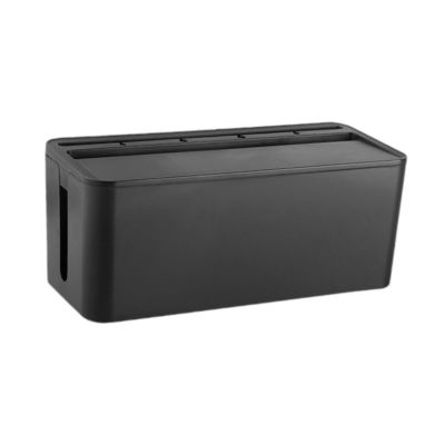 AFXGUSD Cable Management Box Organizer Large Capacity Home Decor Cord Cover Box Holder Case for TV Loose Wires Management Tabletop, Black