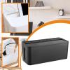 AFXGUSD Cable Management Box Organizer Large Capacity Home Decor Cord Cover Box Holder Case for TV Loose Wires Management Tabletop, Black view 3