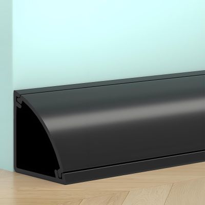 Cuttable Cable Protectors for Wall Corner, PVC Floor Cable Cover Self-Adhesive, Extension Cord Protector Protect Wires and Prevent Trips(Black,2.4 * 2.4cm/1 * 1in)