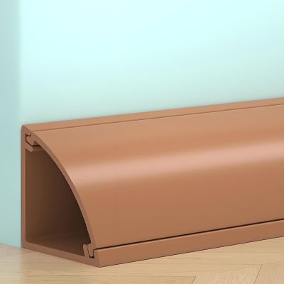 Cuttable Cable Protectors for Wall Corner, PVC Floor Cable Cover Self-Adhesive, Extension Cord Protector Protect Wires and Prevent Trips(Brown,3 * 3cm/1.2 * 1.2in)
