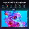 Pixluxe Portable Monitor Touchscreen, 16 Inch 1200P Metal Ultra-Thin Portable Display, with Leather case and Travel Bag Display, HDMI USB C External Display, Suitable for Laptop Xbox Switch view 4