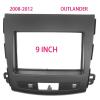 9INCH Compatible with Mitsubishi Outlander 2008-2012 Radio Fascia Stereo Fascia Dash Trim Installation Kit DVD Frame view 2
