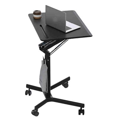 AZHANGYB Mobile Standing Desk, Height-Adjustable Laptop Podium Cart with Tilting Tabletop & Adjustable Angle, Rolling Stand Up Computer Desk for Home Office
