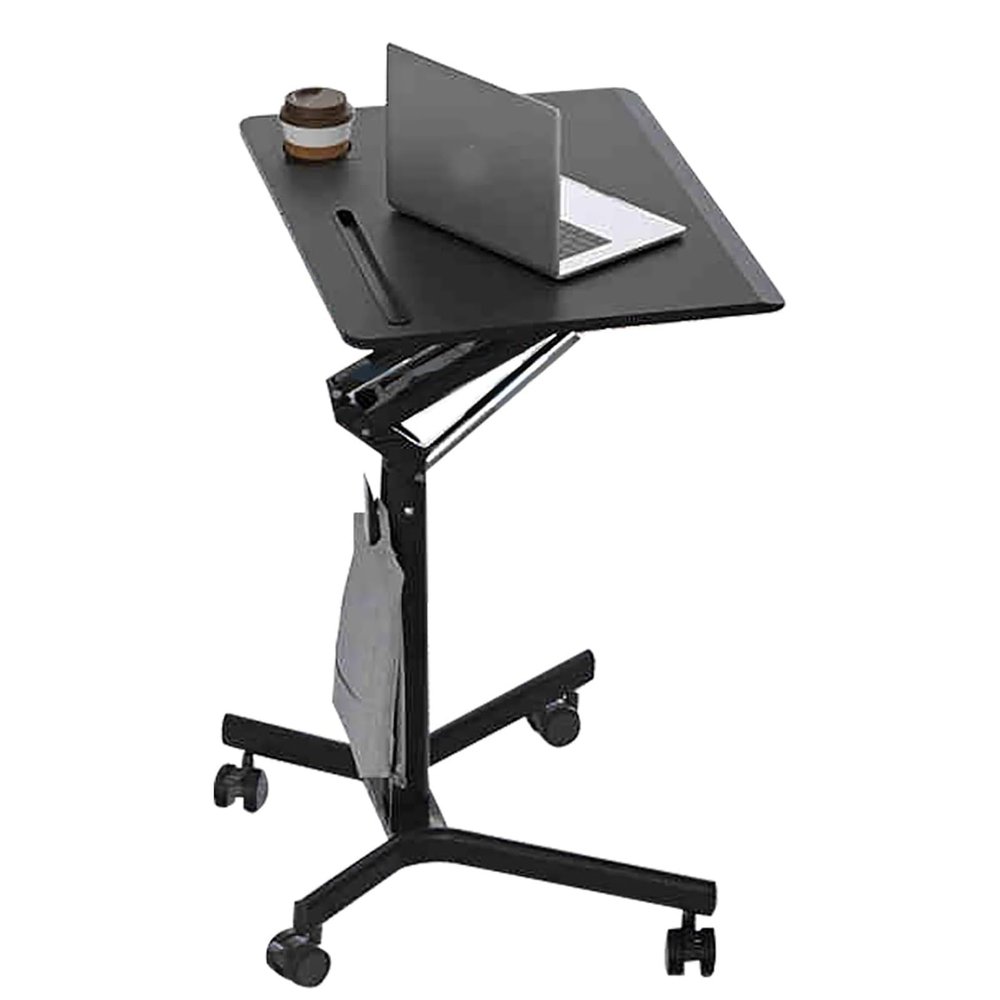 AZHANGYB Mobile Standing Desk, Height-Adjustable Laptop Podium Cart with Tilting Tabletop & Adjustable Angle, Rolling Stand Up Computer Desk for Home Office