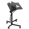AZHANGYB Mobile Standing Desk, Height-Adjustable Laptop Podium Cart with Tilting Tabletop & Adjustable Angle, Rolling Stand Up Computer Desk for Home Office view 1