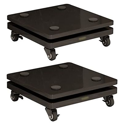 2PCS Floors Speaker Stands with Wheels, Speaker Isolation Feet Platform, Mobile Subwoofer Base, Riser Stabilizer for Standard Speaker
