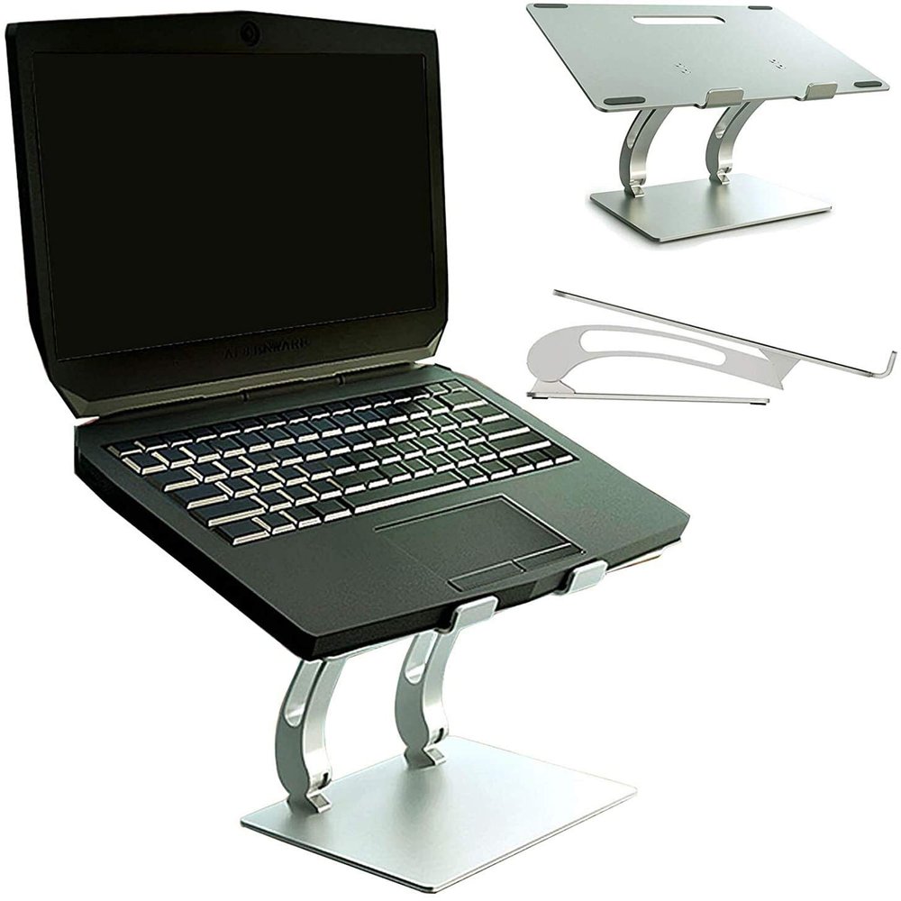 Adjustable Laptop Stand, Recliner Laptop Stand Aluminum Alloy Laptop Holder Foldable Adjustable Compatible with 11'' -17'' Tablets MacBook, Ventilated(B)