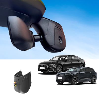 Audi Dash Cam for 2019-2024 A3-8/Q3/Q5/Q7/Q8/TT/e-tron, Audi Wireless Dash Camera with OEM Style, Night Vision, HDR, WiFi & App, Parking Mode, Plug and Play, 64GB Card, Beige