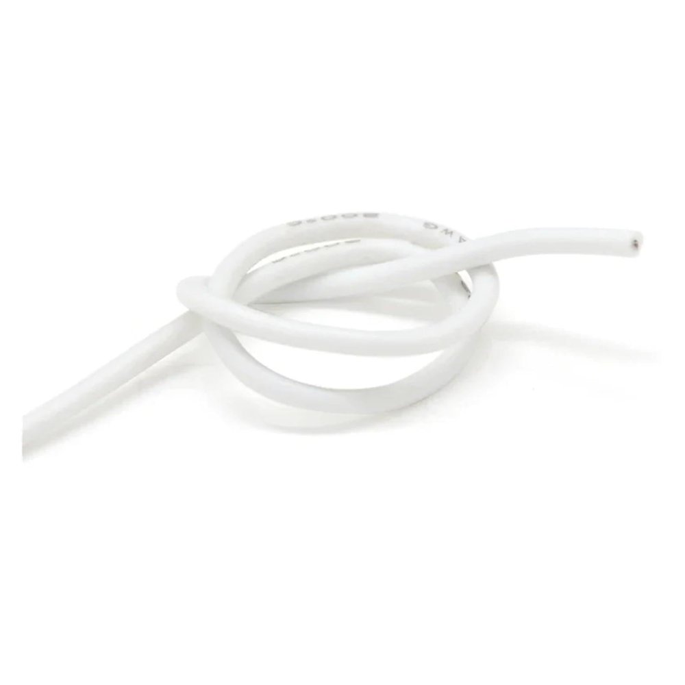DOUDOUSUN Wires and Cables 1M/5M Heat-Resistant Cable 30 28 26 24 22 20 18 16 15 14 13 12 10SiliconeWireHigh Temperature Flexible Copper Wires and Cables(White,1M_16 AWG)