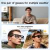 AI Translation Smart Glasses with Chat GPT for Men and Women, Bluetooth Sunglasses with Translator 164 Languages and Color-Change Lens, Music Playback & Hands-Free Calls, UV & Blue Light Protection view 3