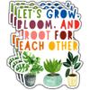 (3Pcs) Let's Grow Bloom and Root for Each Other Inspirational Sticker Plants Motivational Decorative Stickers Waterproof Vinyl Decal for Tumbler Water Bottle Laptop Phone Notebook Size 2.5x3 Inches view 1