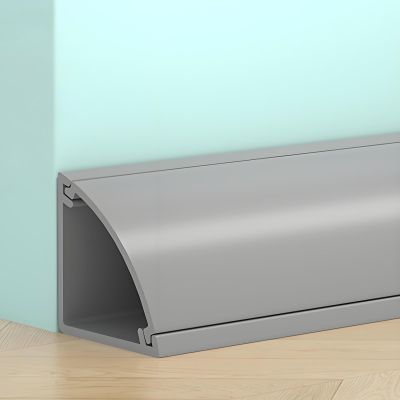Cuttable Cable Protectors for Wall Corner, PVC Floor Cable Cover Self-Adhesive, Extension Cord Protector Protect Wires and Prevent Trips(Gray,2.4 * 2.4cm/1 * 1in)