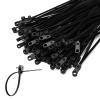Aroono 250 PCS 8-Inch Black Mountable Cable Ties with Screw Holes, Heavy Duty Nylon Zip Ties 50lbs Load Capacity for Home, Office, Workshop Organization view 1