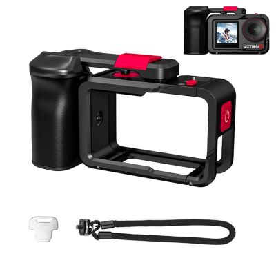 SZZCNOX Full Camera Cage fits for DJI Action 4/3/5 PRO, Aluminum Metal Protective Frame for DJI Osmo Action 4/3/5 Pro Camera Accessories, Rabbit Housing Case with 1/4" Thread Hole & Cold Shoe Mount