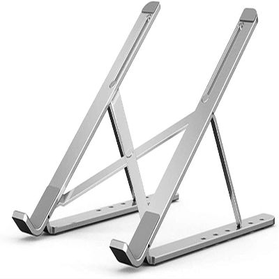 Adjustable Laptop Stand, Recliner Notebook Computer Stand with 6 Angles Height Aluminum Alloy Laptop Holder Foldable Ergonomic for Tablets MacBook IPad Compatible with 11'' -17''(Silver)