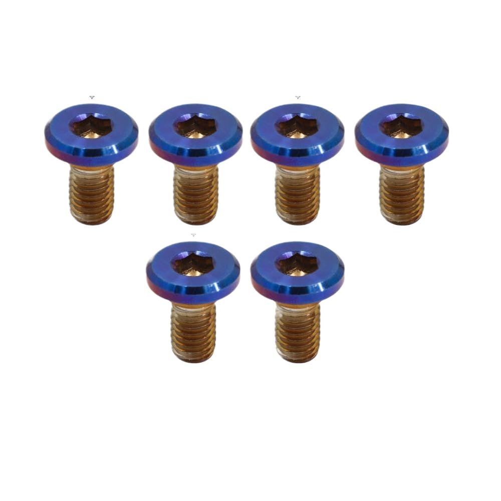 Rear Brake Disc Rotor Screw Bolts Compatible with RM-Z 250 RM-Z450 2007-2023 RMX450Z 2010-2019 M8x15 Stainless Steel 09139-08022(Gold-6Pcs) (Blueing-6pcs)