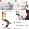 Adjustable Laptop Stand, Recliner Aluminium Laptop Stand Ventilated Laptop Holder Collapsible Ergonomic Compatible with 11'' -17'' Tablets Notebook(Rose Gold) view 3