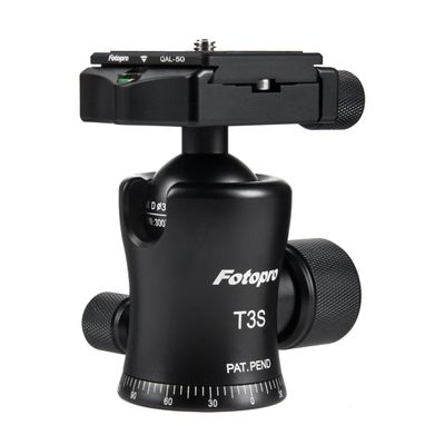 Fotopro Tripod Ball Head, 33mm Low Profile Ball Head CNC Metal Aluminum 360 Panoramic Rotating with Quick Release Plate, 33lbs/15kg Load for Tripod Monopod Camcorder DSLR Mirrorless Camera Slider