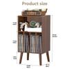 Wooden LP Record Player Stand with 4 Cabinets Record Storage Holder & Organizer Table Wood End Table with Turntable Space Long-Lasting(Gray) view 3