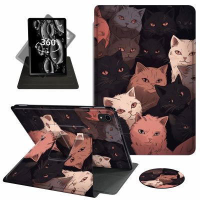 ACWDMKH Case for iPad (A16) 11th Generation 11 Inch 2025,for iPad 11th Generation Case,360 Degree Rotating Swivel PU Leather Slim Stand Flip Folio Cover with Auto Wake/Sleep,Cartoon Cat