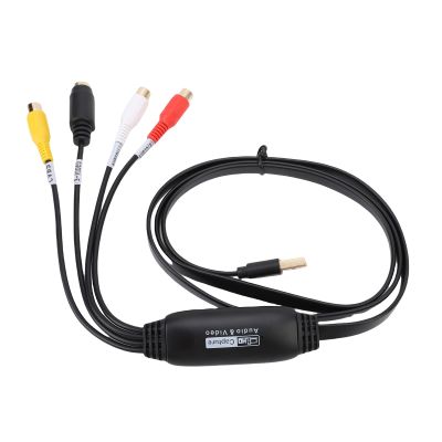 ASHATA CVBS S Video to USB Converter, Plug and Play USB Video Capture Card with Real Time Sync Compatible with OS X Linux, for NTSC PAL