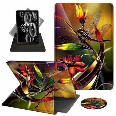 ACWDMKH Case for iPad (A16) 11th Generation 11 Inch 2025,for iPad 11th Generation Case,360 Degree Rotating Swivel PU Leather Slim Stand Flip Folio Cover with Auto Wake/Sleep,Art Red Dragonfly