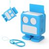 YUULNMOP Robot Silicone Protective Case with Card Storage Slot Compatible with Yoto Mini Player,Carrying Sleeve Case/Wrist Lanyard,Anti-Slip Silicone Skin Cover for Kids Mini Audio Player (Blue) view 1