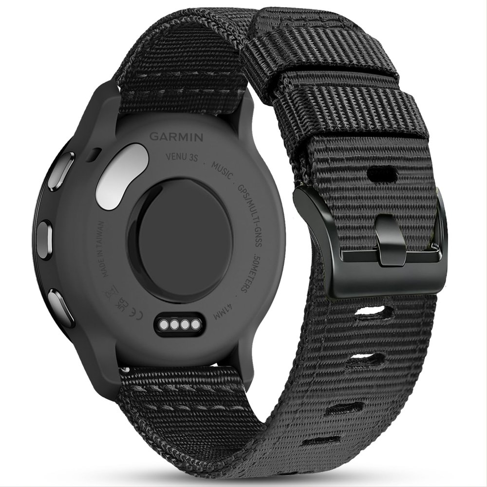 18mm Wear-Resistant Nylon Band Compatible with Garmin Venu 4 41mm/3S/2S/Vivoactive 4S/Move 3S, Rugged Nylon Quick Release Farbic Strap Wristband for forerunner 265S/255S/Fossil Women's Gen 6/5E 42mm
